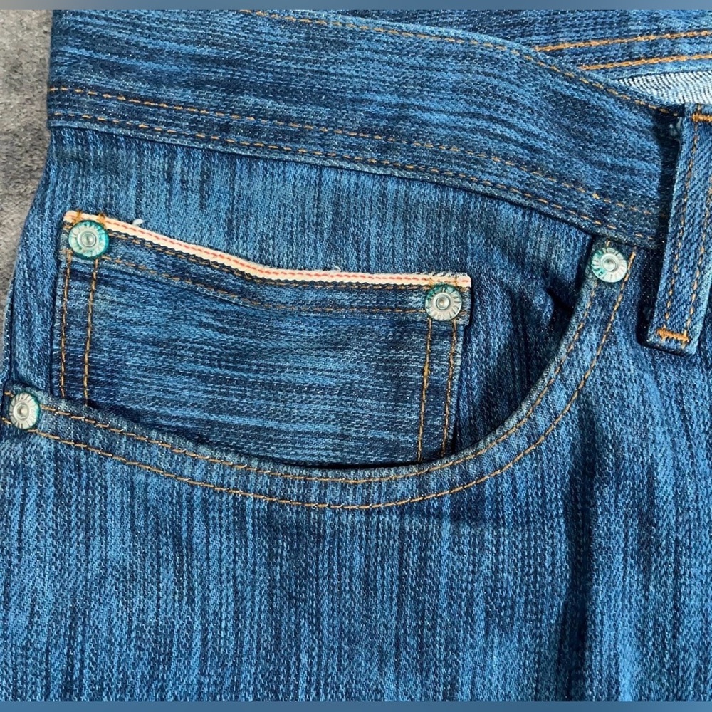 Naked & Famous Jeans Mens 34 Blue Selvedge Denim Weird Guy Big Slub Japan - Picture 7 of 14